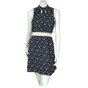 KLAXONS Women's Fit & Flare Mini Dress Multicolor Floral Print  Sleeveless